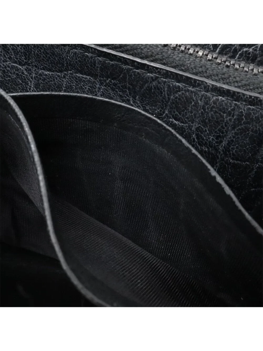 Saint Laurent Paris YSL Yves Zip Around Wallet Croco Like Leather Black - Picture 9 of 9
